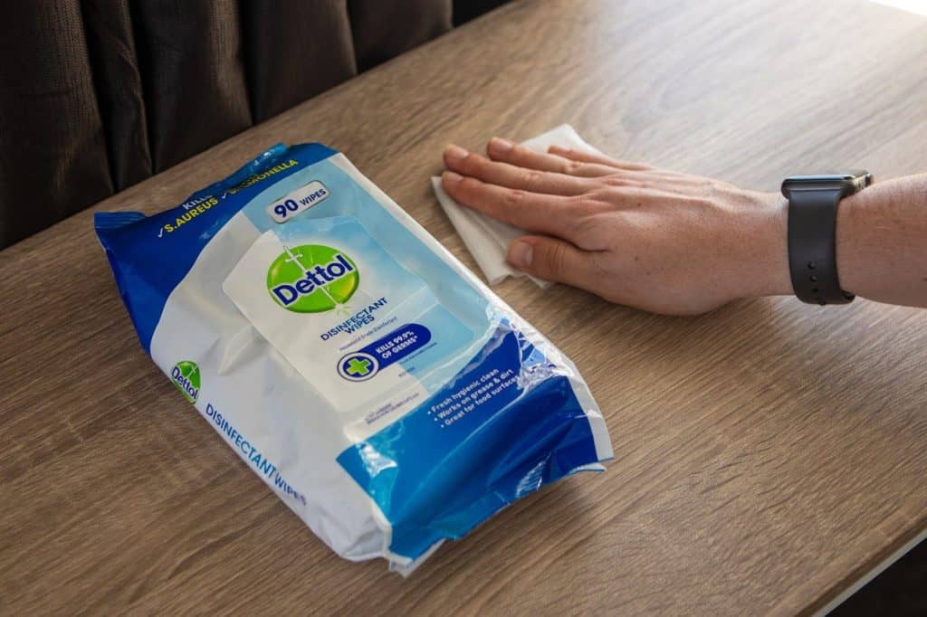 Use cleaning wipes for removing grease from clothes