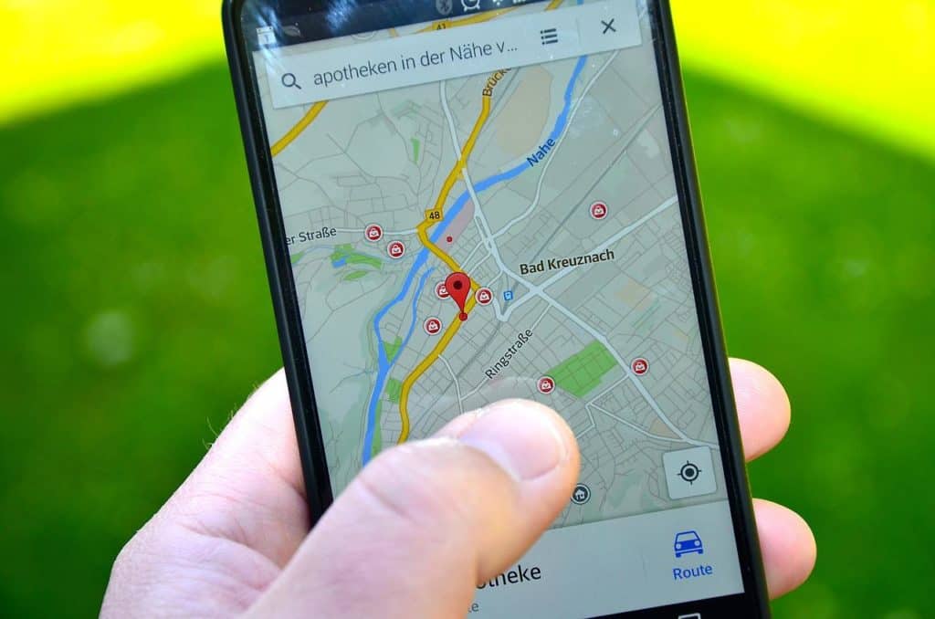 A smartphone with Google Maps On It
